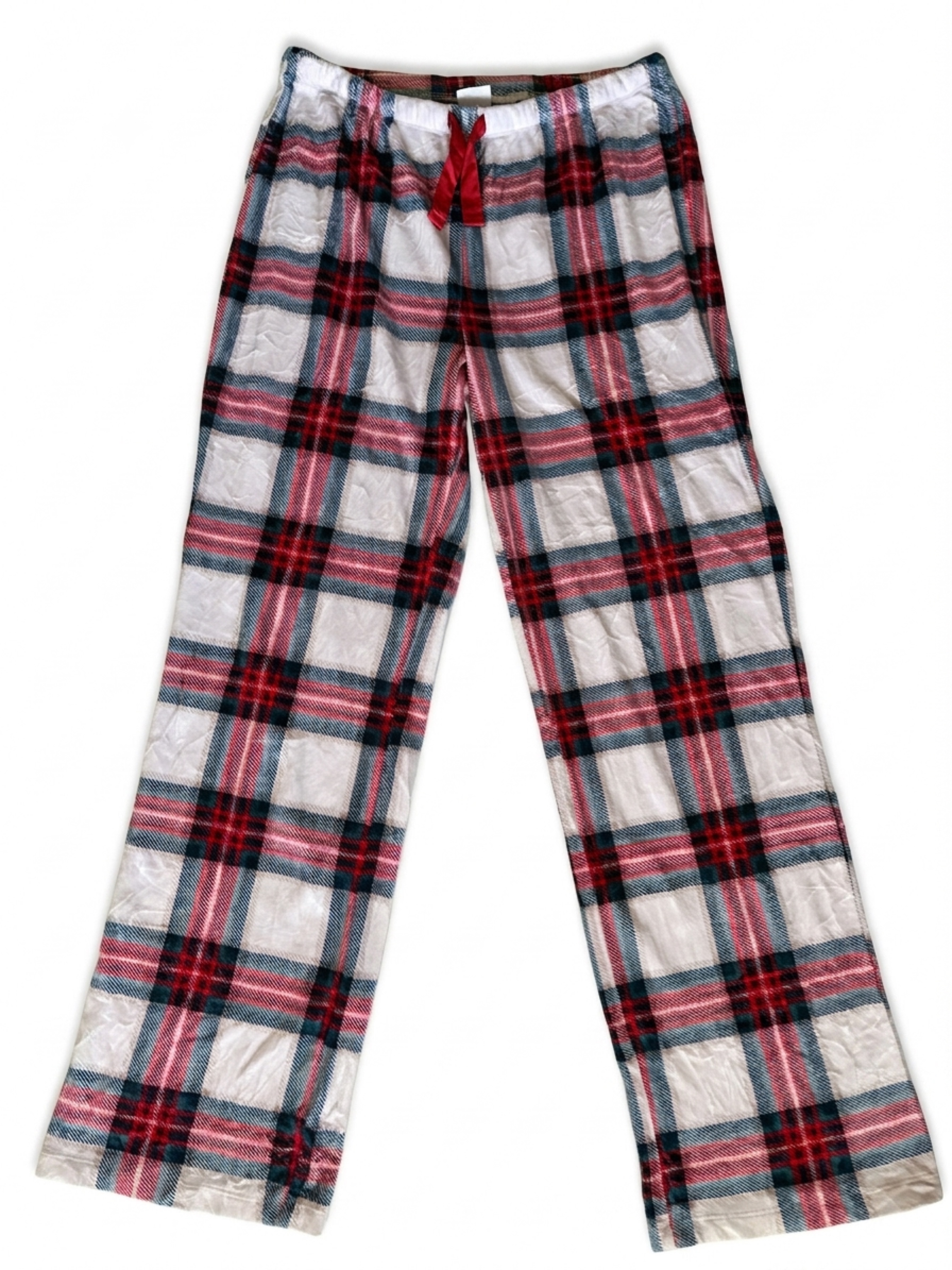 Plaid Knit Leggings In Red, Black & White